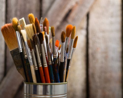 materials you need to use acrylic paint brushes 