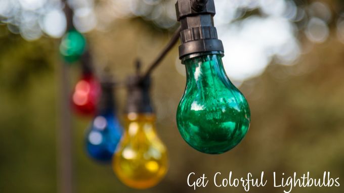 colorful lightbulbs are cheap Valentine's day decorations
